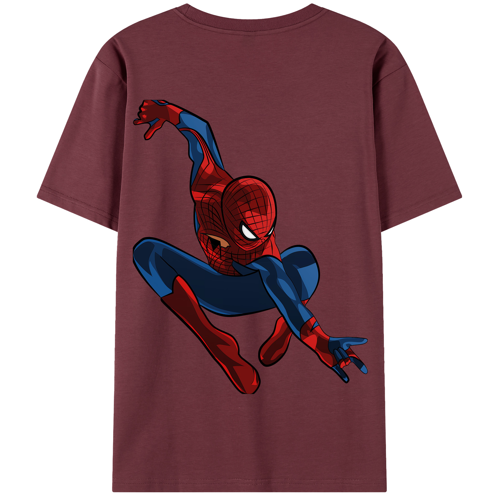 （画像用） Spider Man スパイダーマン 綿100％半袖Tシャツ（背面プリント）